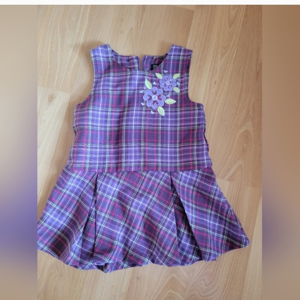 Children’s‎ Place Kids Dress - purple floral check size 6-9 months